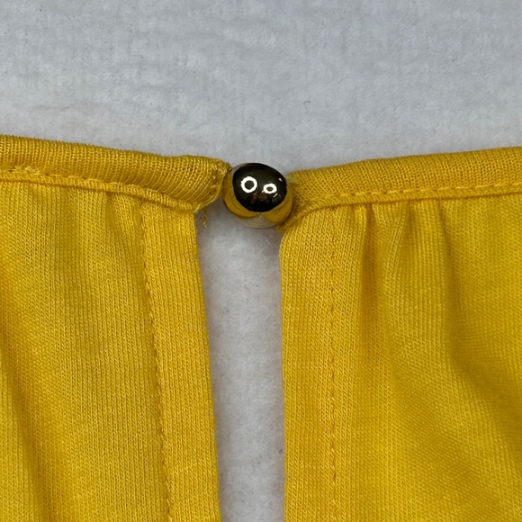 MICHAEL Michael Kors Women Flutter/Dolman Sleeve Blouse Medium Sunflower Yellow - Picture 11 of 12